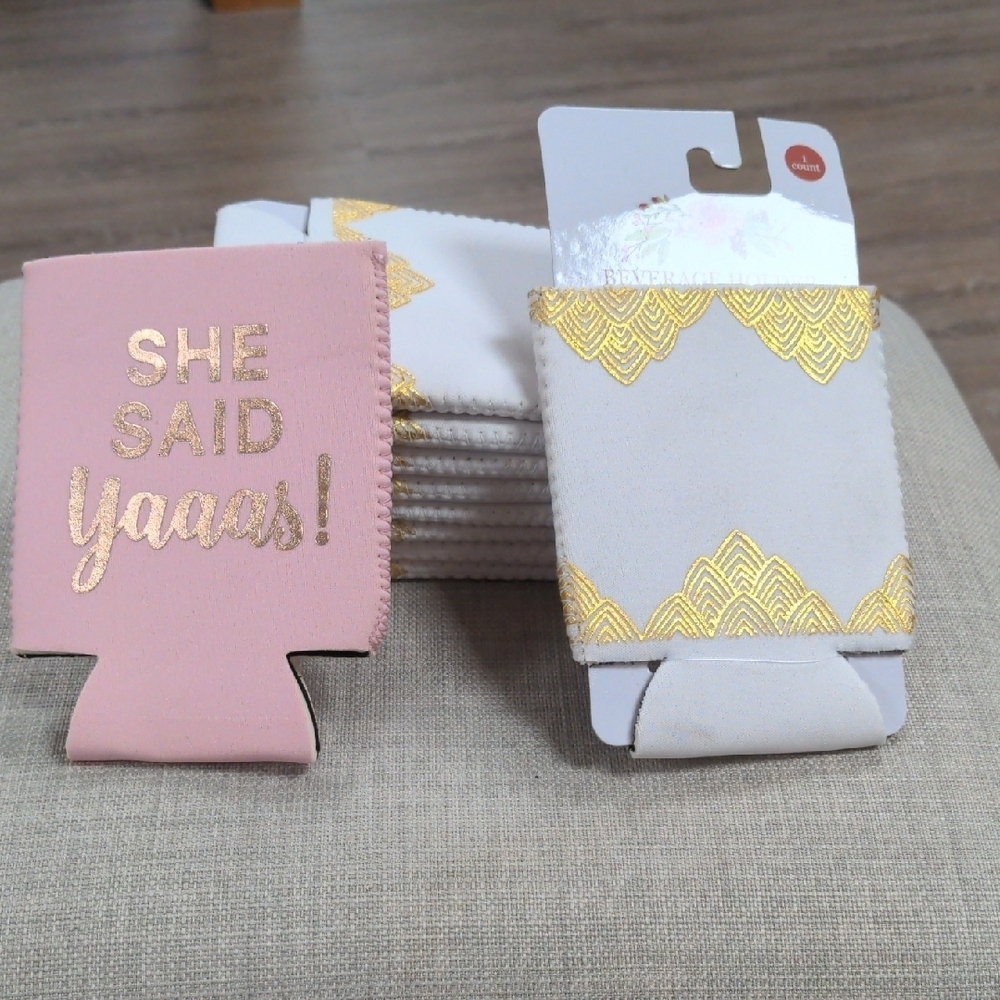 Pink and Gold Can Cooler Set - Picture 1 of 2